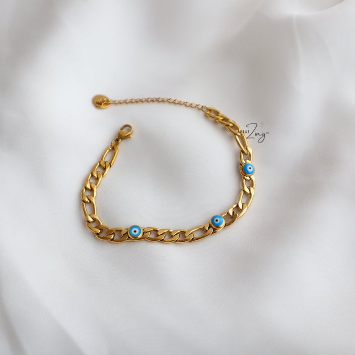 Link Chain Evil Eye Bracelet Band WearZing 
