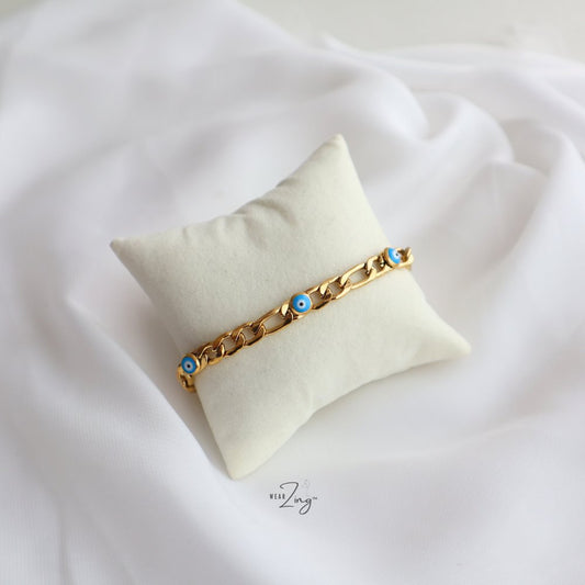 Link Chain Evil Eye Bracelet Band WearZing 