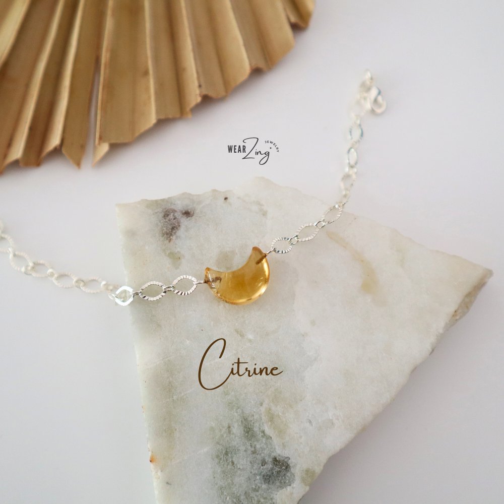 Lunar Chain Bracelet WearZing Citrine Silver 