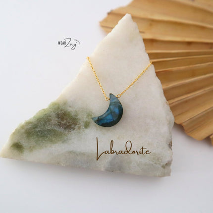 Lunar Pendant WearZing Labradorite Gold 