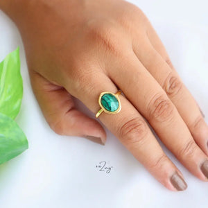 Malachite Dine Ring WearZing - Crystal Jewelry Store in India