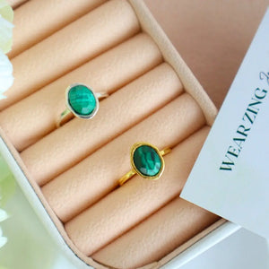 Malachite Dine Ring WearZing - Crystal Jewelry Store in India