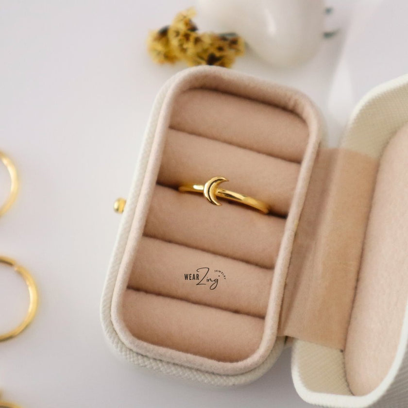 Minimal Charm Rings WearZing Moon 