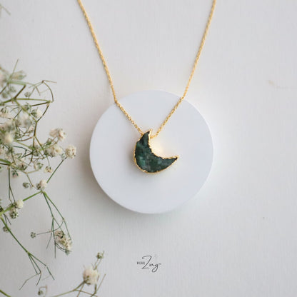 Moon Pendants WearZing Emerald Gold 