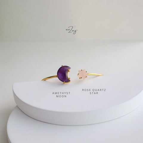 Moon Star Bracelet WearZing Amethyst-Rose Quartz 