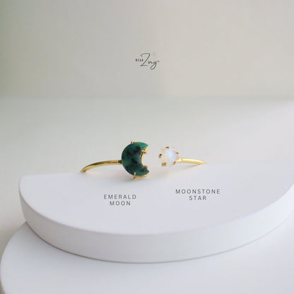Moon Star Bracelet WearZing Emerald-Moonstone 