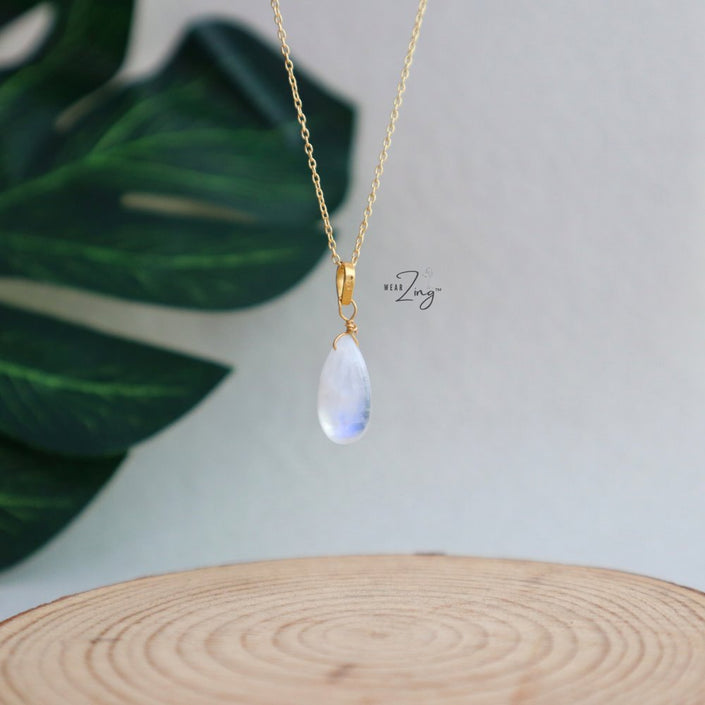 Moonstone Drop Pendant WearZing 