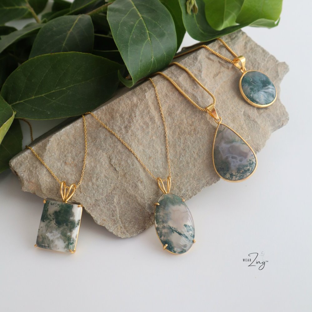 Moss Agate Pendant WearZing 