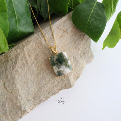 Moss Agate Pendant WearZing Square (Holder Grip) 