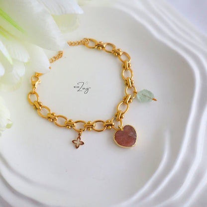 Peach Heart Bracelet WearZing 