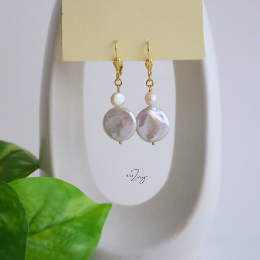 Pearl Drop Earrings WearZing Round 