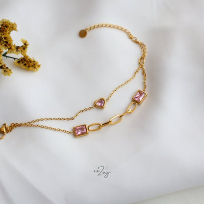 Pink CZ Chain Bracelet WearZing 