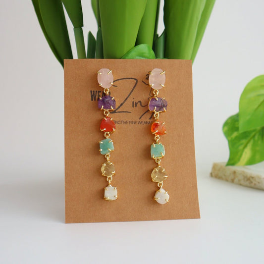 "Rang" Crystal Statement Danglers WearZing Mix 