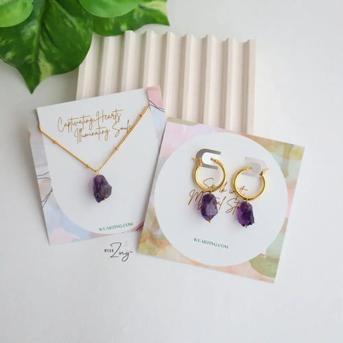 Raw Amethyst Set WearZing - Crystal Jewelry Store in India