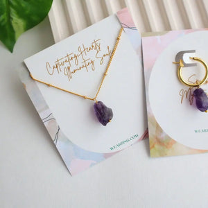 Raw Amethyst Set WearZing - Crystal Jewelry Store in India