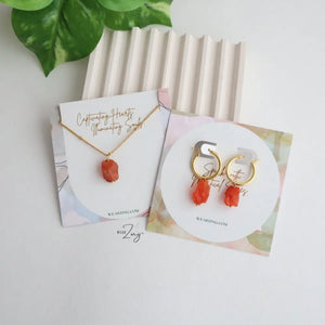 Raw Carnelian Set WearZing - Crystal Jewelry Store in India