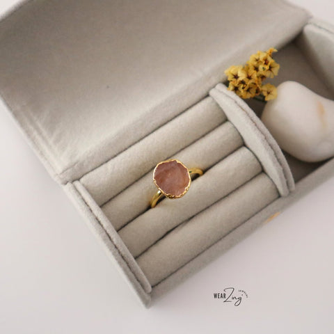 Raw Crystal Rings WearZing Rose Quartz 