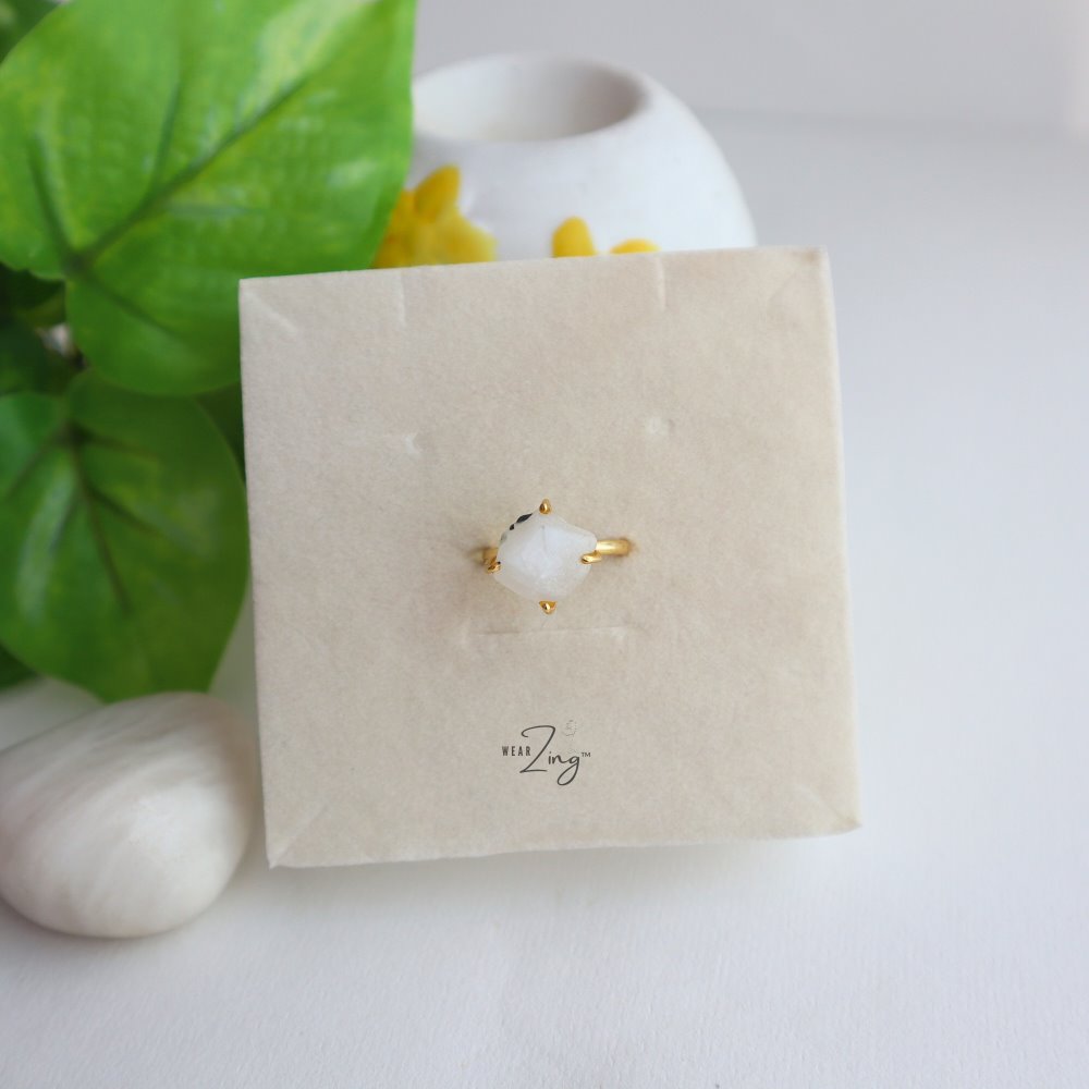 Raw Moonstone Ring WearZing Gold 6 