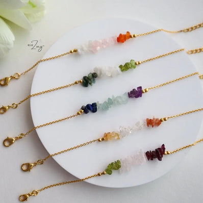 Raw Multi Stone Chain Bracelet WearZing - Crystal Jewelry Store in India