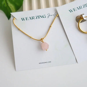 Raw Rose Quartz Set WearZing - Crystal Jewelry Store in India