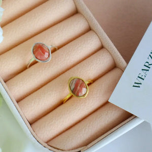 Rhodochrosite Dine Ring WearZing - Crystal Jewelry Store in India