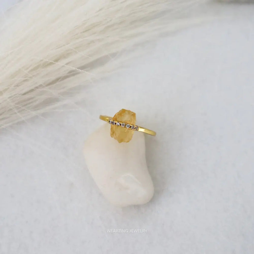 Citrine Dine Ring WearZing - Crystal Jewelry Store in India