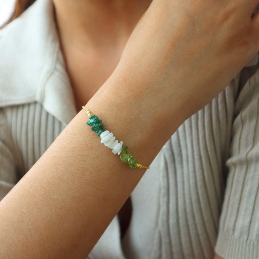 Raw Multi Stone Chain Bracelet