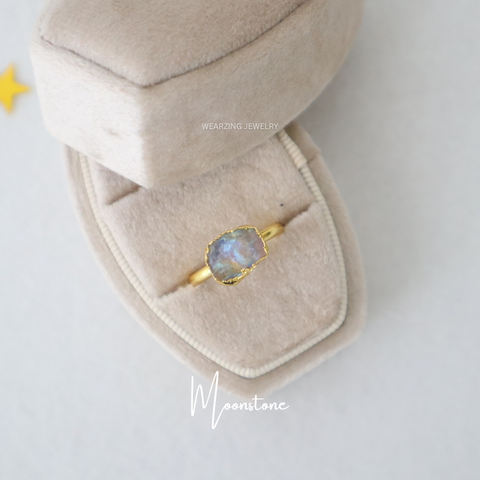 Moonstone Crystal Ring