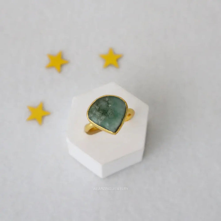 Green Pear Ring WearZing - Crystal Jewelry Store in India