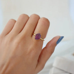 Natural Ruby Crystal Ring WearZing - Crystal Jewelry Store in India