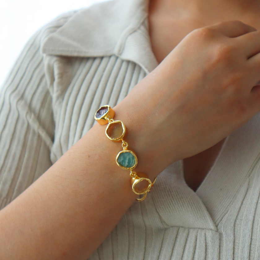 Five Crystal Line Bracelet