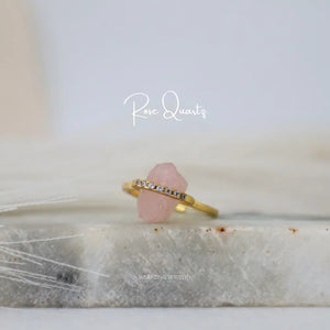 Rose Quartz Dine Ring WearZing - Crystal Jewelry Store in India