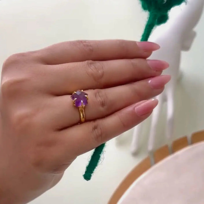 Amethyst Star Ring WearZing - Crystal Jewelry Store in India