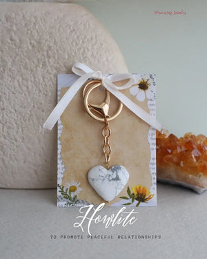 Howlite Heart Throb Bagcharm WearZing - Crystal Jewelry Store in India