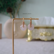 Rose Quartz Disc Hoops WearZing - Crystal Jewelry Store in India