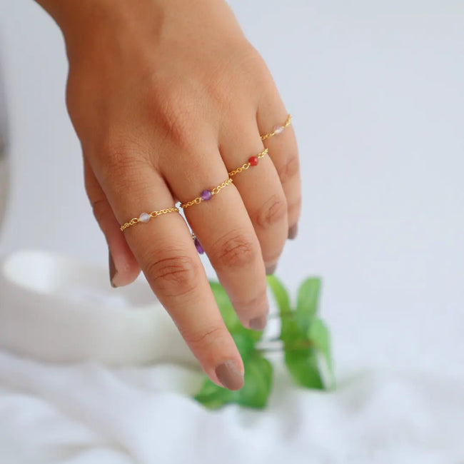 Dainty Chain Rings WearZing - Crystal Jewelry Store in India