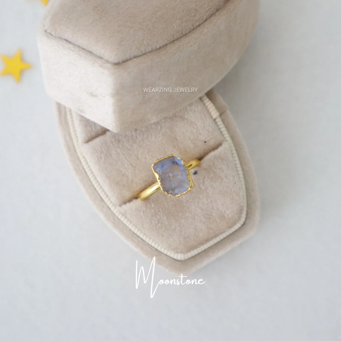 Moonstone Crystal Ring