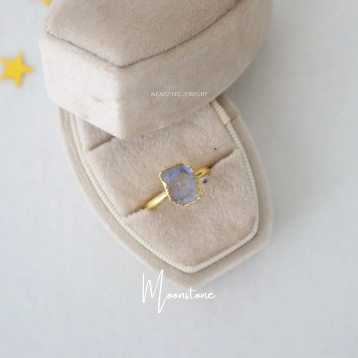 Moonstone Crystal Ring