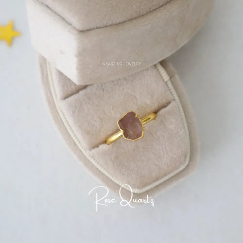 Rose Quartz Crystal Ring WearZing - Crystal Jewelry Store in India