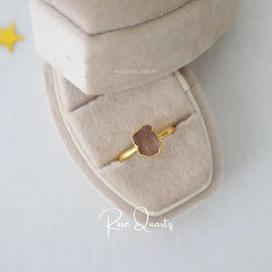 Rose Quartz Crystal Ring WearZing - Crystal Jewelry Store in India