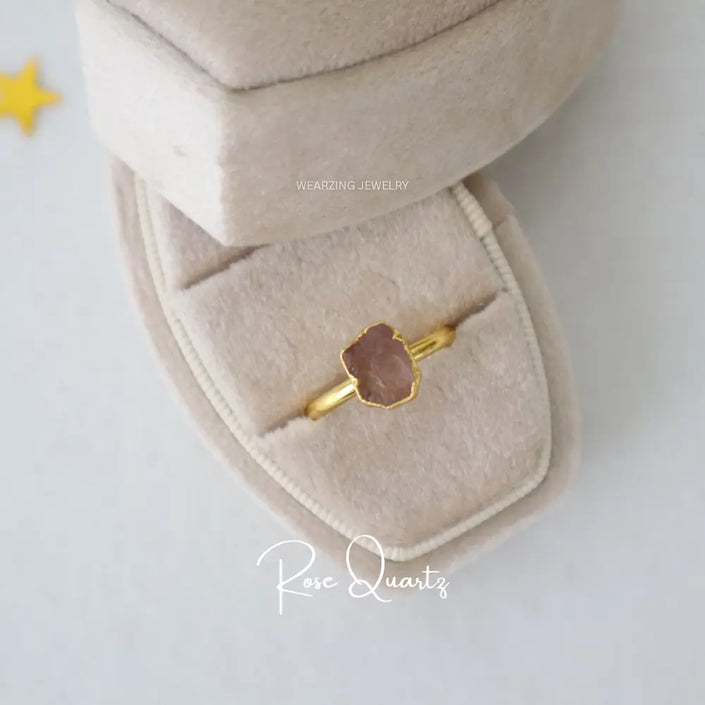 Rose Quartz Crystal Ring WearZing - Crystal Jewelry Store in India