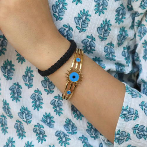 Sunshine Evil Eye Hand Cuff WearZing - Crystal Jewelry Store in India