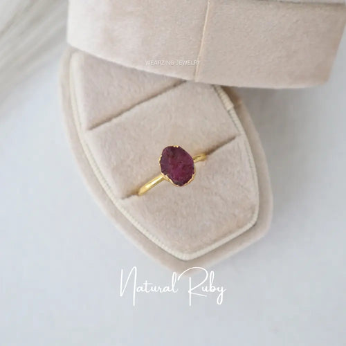 Natural Ruby Crystal Ring WearZing - Crystal Jewelry Store in India