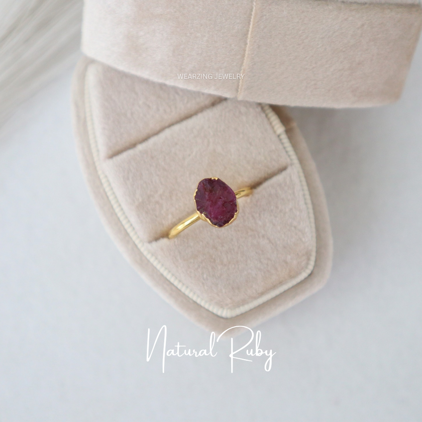 Natural Ruby Crystal Ring