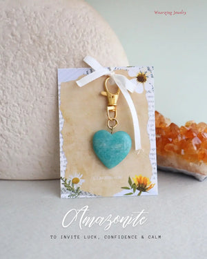 Amazonite Heart Throb Bagcharm WearZing - Crystal Jewelry Store in India