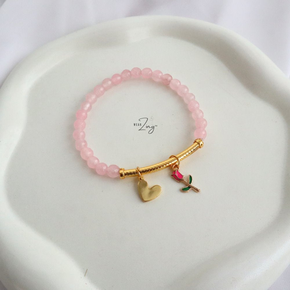 Serene Charm Bracelets Jewelry WearZing Rose Quartz - Love 