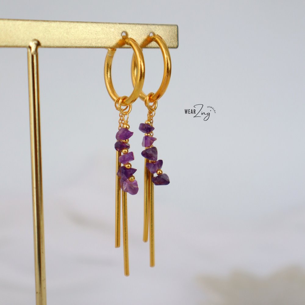 Sierra Fall Earrings WearZing Amethyst 