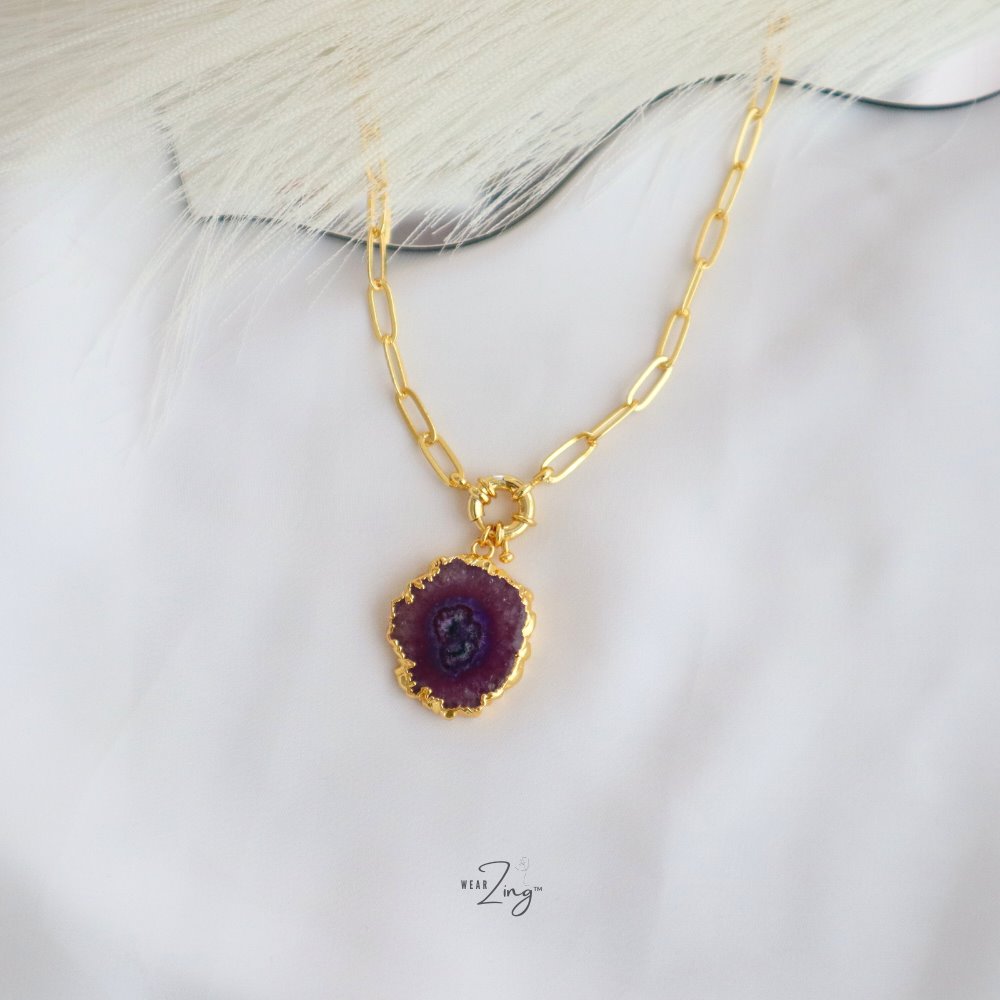 Statement Solar Pendant WearZing Dark Purple 