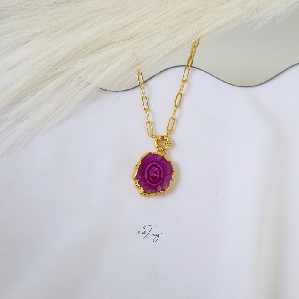 Statement Solar Pendant WearZing Pink 