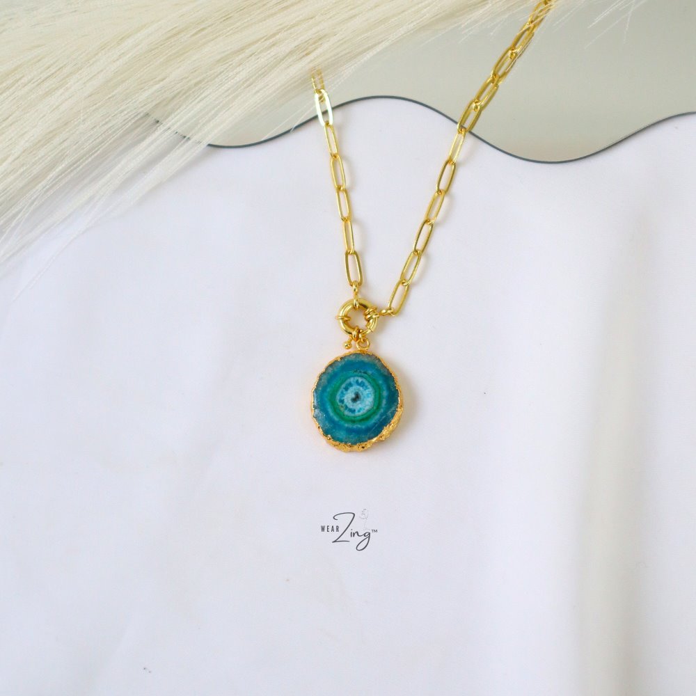 Statement Solar Pendant WearZing Sky Blue 